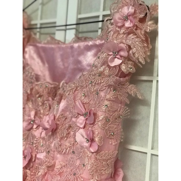 Handmade Pink Lace Gown - Picture 4 of 4